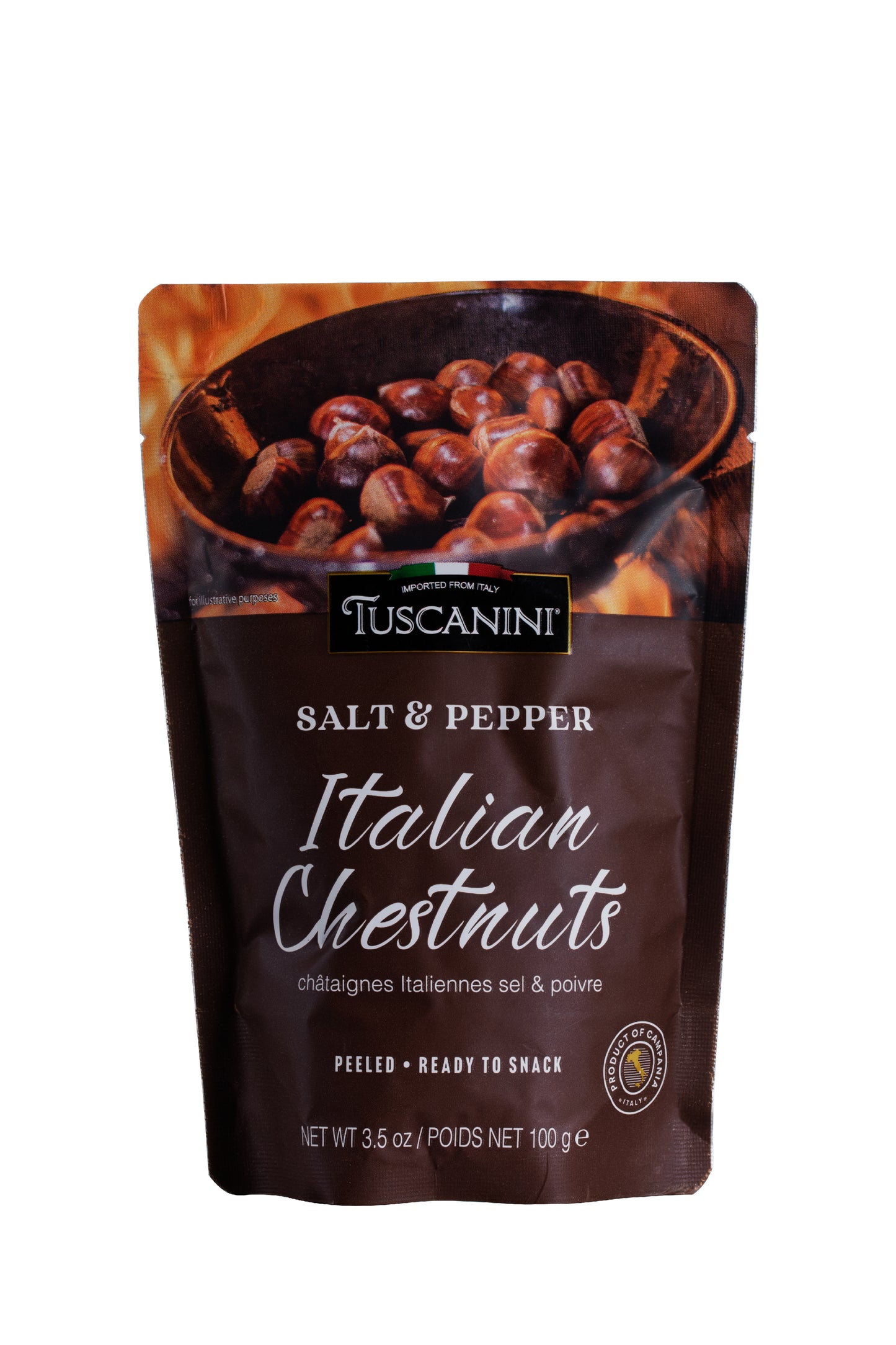 Castagne arrosto con sale e pepe